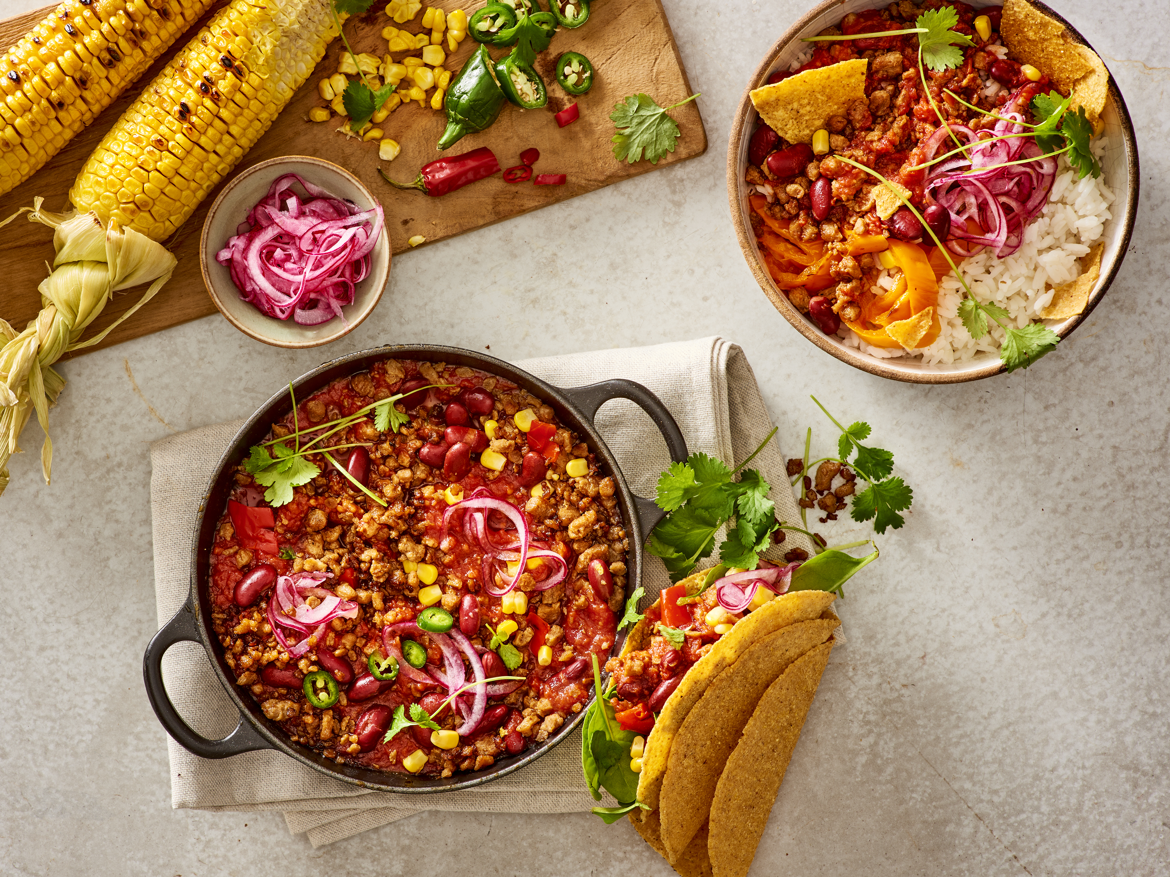 Une Fiesta Mexicaine: Chili Con Super Hâché avec Tacos